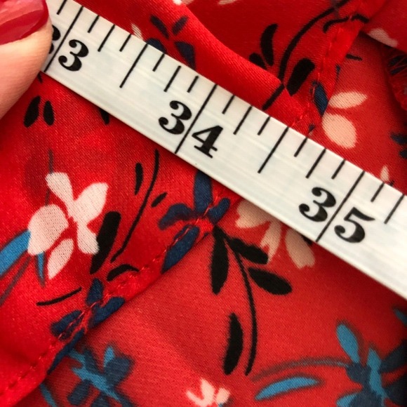 REVOLVE Devlin Carrie Women's Dress Red Ditsy Floral Off Shoulder M - Picture 14 of 15